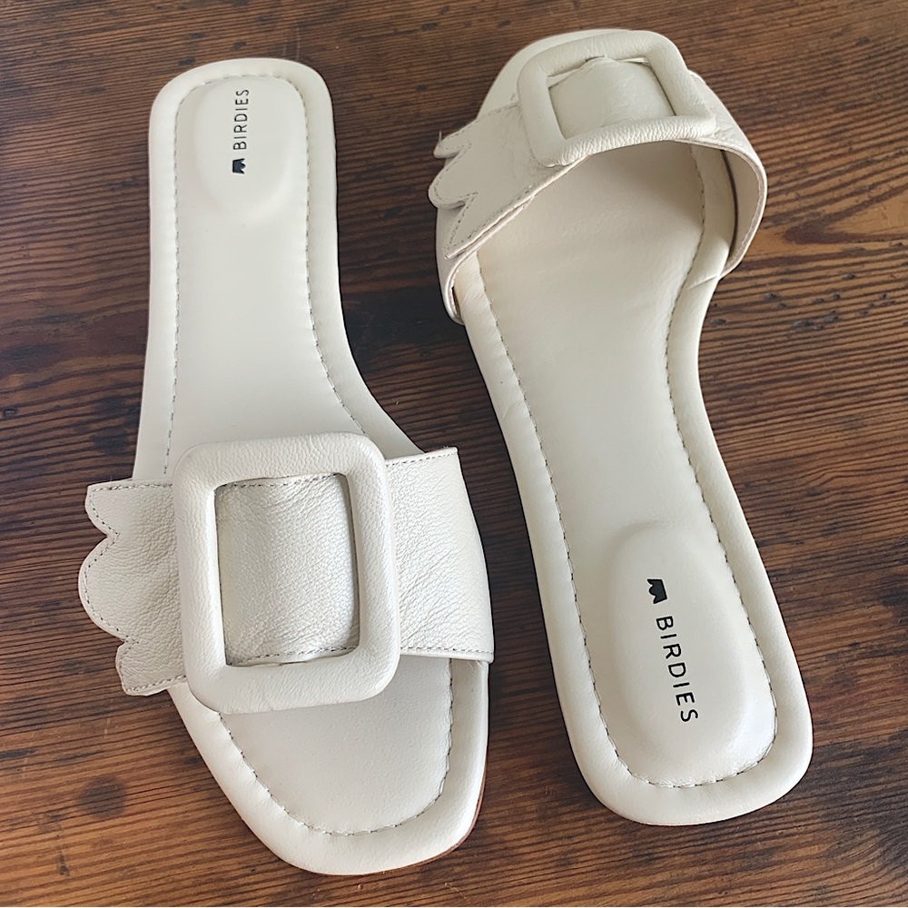 Birdies Kiwi Bone Leather Slide